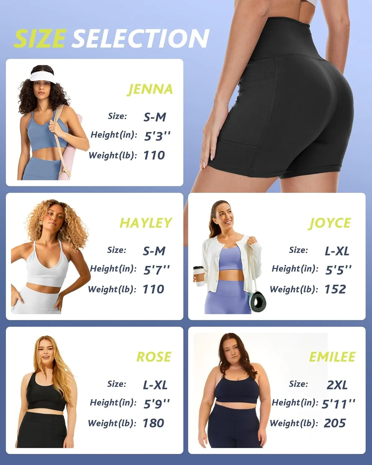 CAMPSNAIL 4 Pack Biker Shorts Women with Pockets  5"/8" High Waist Tummy Control Workout Gym Yoga Running Compression Shorts