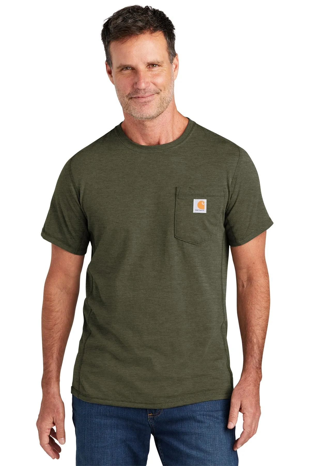 Carhartt Force Custom Pockets T-Shirts, Basil Heather