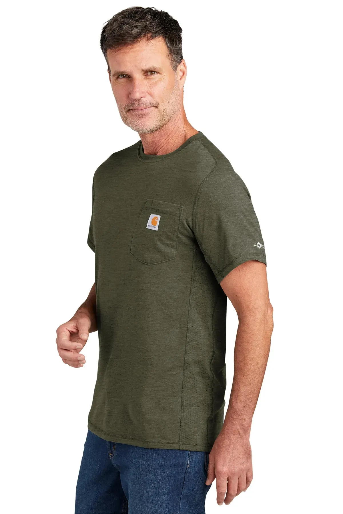 Carhartt Force Custom Pockets T-Shirts, Basil Heather
