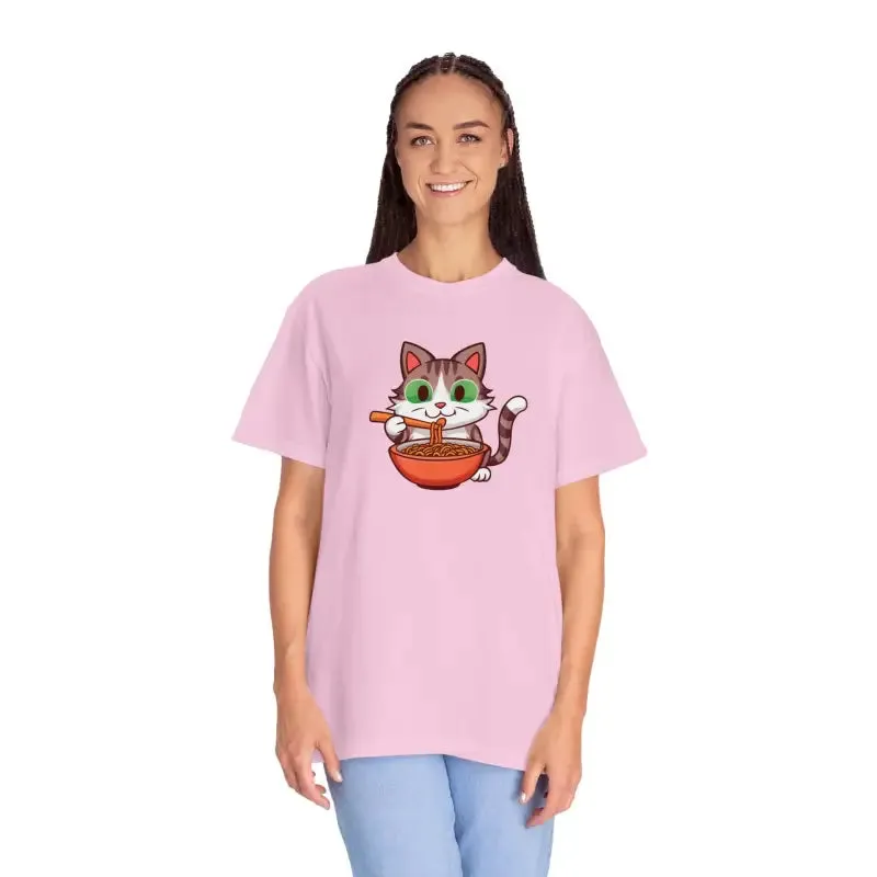 Cat Slurping Noodles Tee Purrfectly Cozy