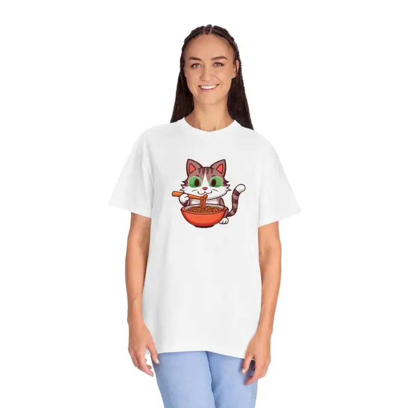 Cat Slurping Noodles Tee Purrfectly Cozy