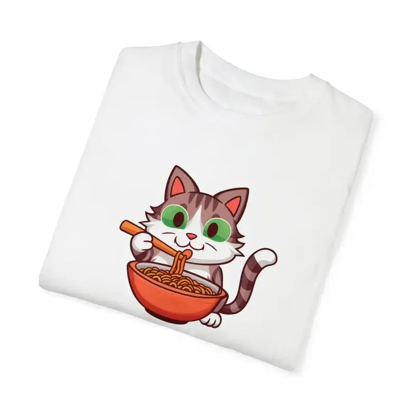 Cat Slurping Noodles Tee Purrfectly Cozy