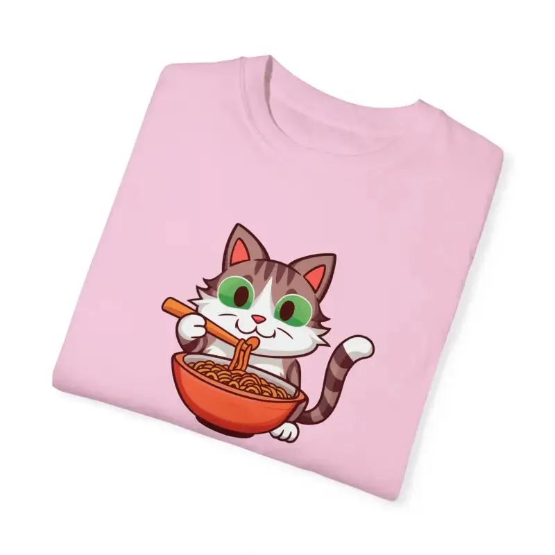 Cat Slurping Noodles Tee Purrfectly Cozy