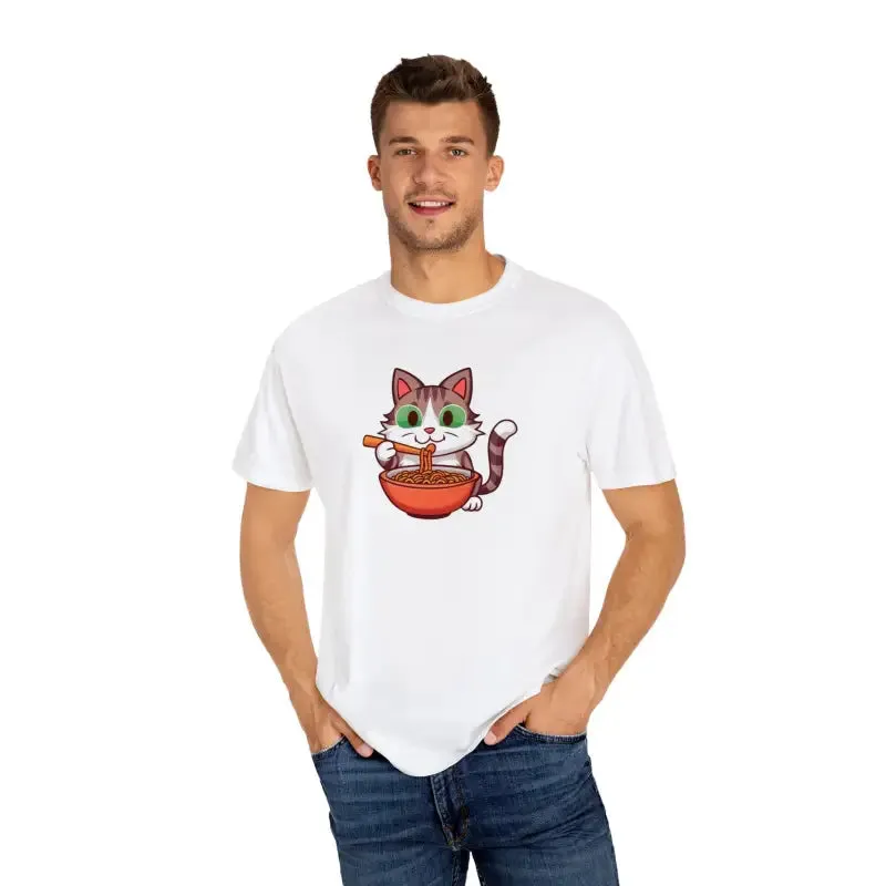 Cat Slurping Noodles Tee Purrfectly Cozy