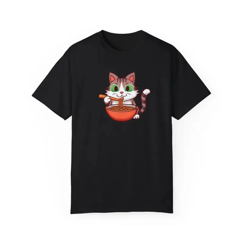Cat Slurping Noodles Tee Purrfectly Cozy