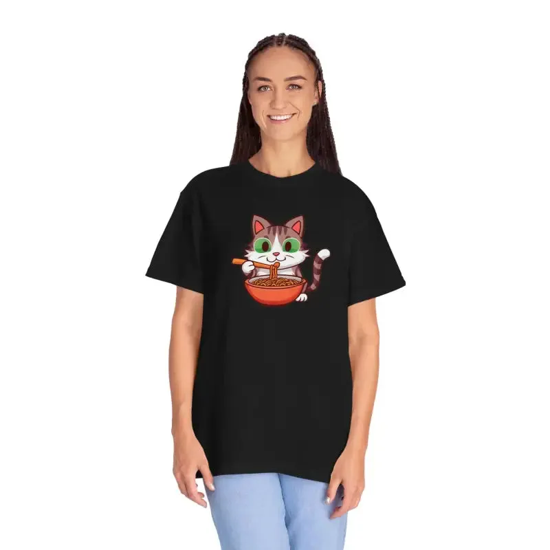 Cat Slurping Noodles Tee Purrfectly Cozy