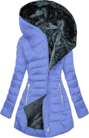 Cbcbtwo Winter Coats for Women 2024 Puffer Thicken Fleece Lined Down Jacket Faux Fur Parka Coat Plus Size Maxi Warm Outwear