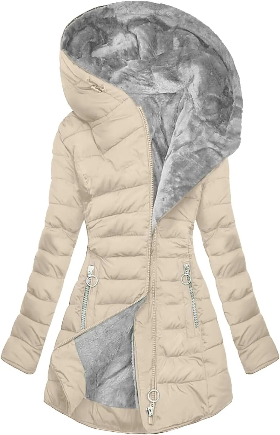 Ceboyel Winter Coats For Women With Hood Fleece Lined Thicken Puffer Coat Sherpa Warm Jackets Trendy 2023 Outfits Clothes
