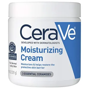 CeraVe Moisturizing Cream, Body and Face Moisturizer for Dry Skin with Hyaluronic Acid and Ceramides, 19 Oz (Packaging May Vary)