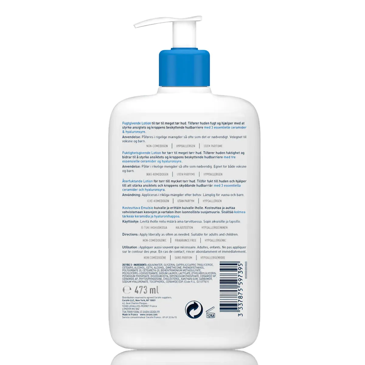 CERAVE MOISTURIZING LOTION | 24H BODY AND FACE MOISTURIZER FOR DRY TO VERY DRY SKIN 473ML