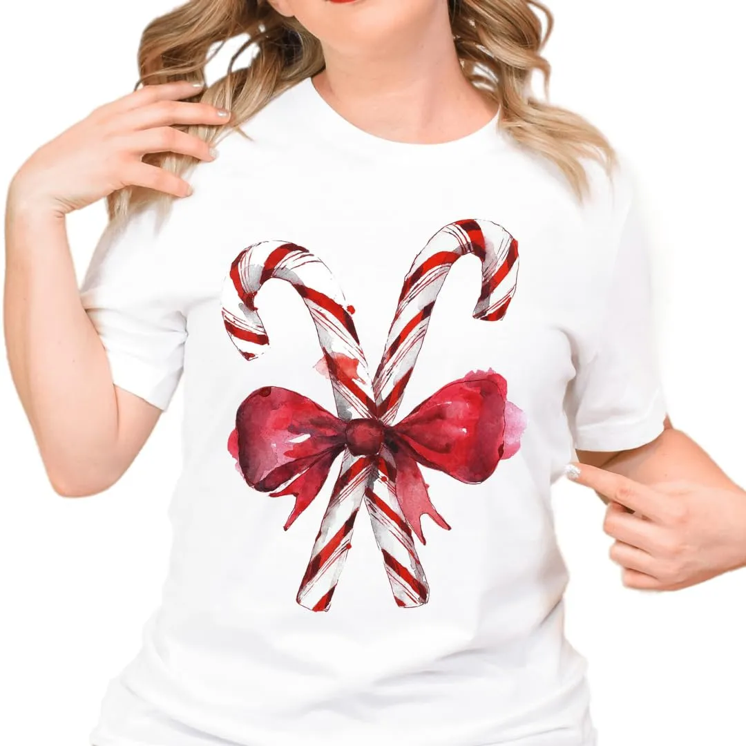 Christmas Candy Lights Tshirt, Plus Size Tshirt, Merry And Bright Xmas Tshirt, Cozy And Soft Tshirt