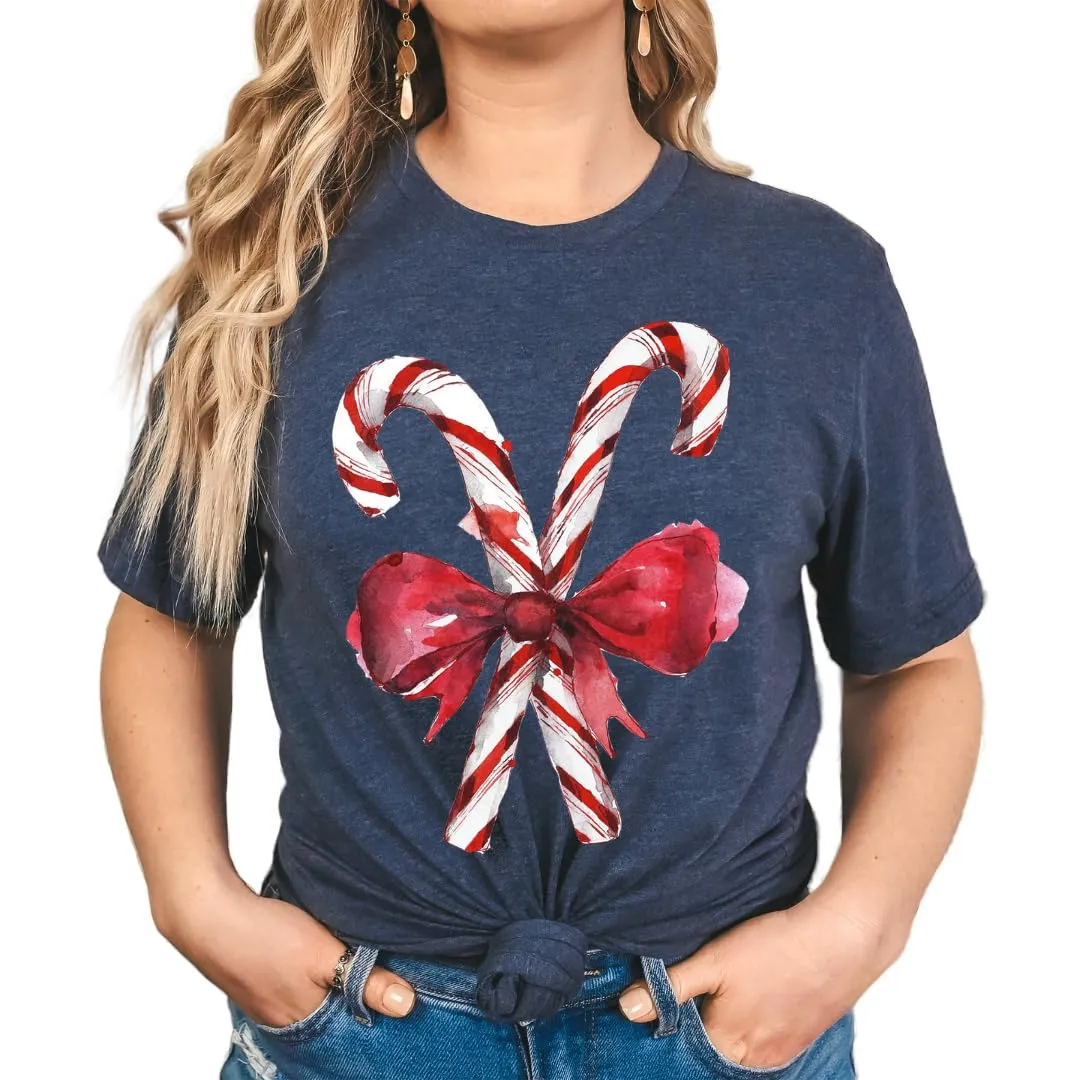 Christmas Candy Lights Tshirt, Plus Size Tshirt, Merry And Bright Xmas Tshirt, Cozy And Soft Tshirt