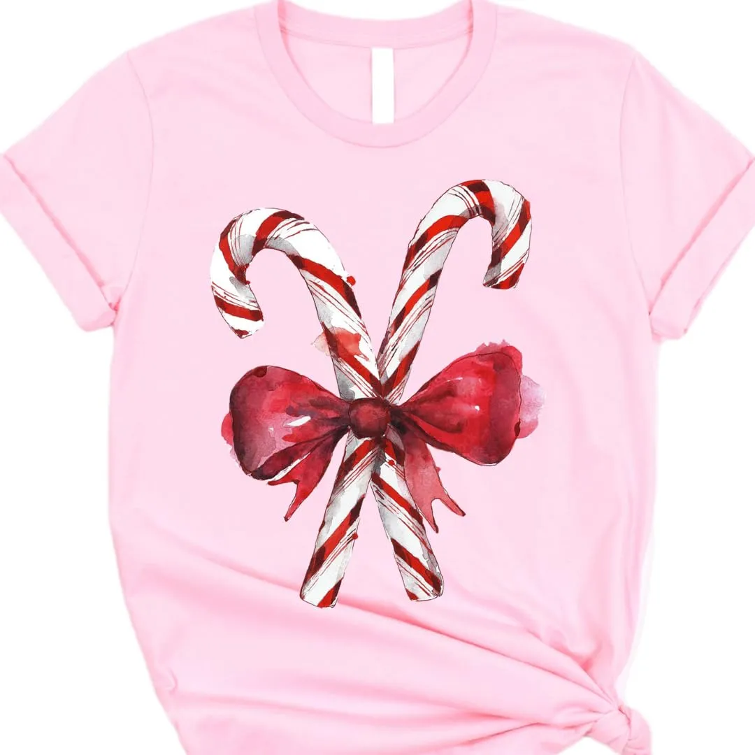 Christmas Candy Lights Tshirt, Plus Size Tshirt, Merry And Bright Xmas Tshirt, Cozy And Soft Tshirt