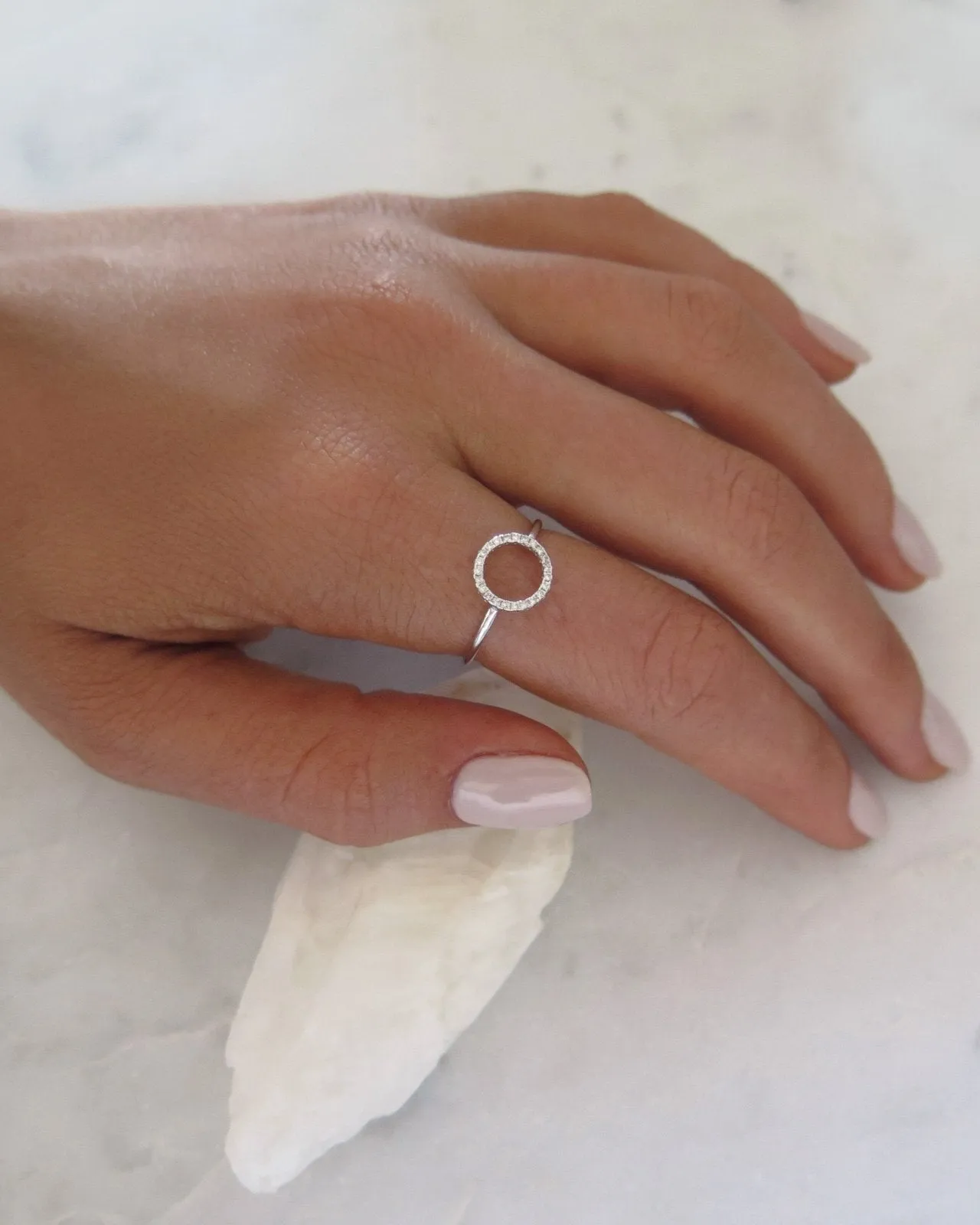 Circle CZ Ring  - Sterling Silver