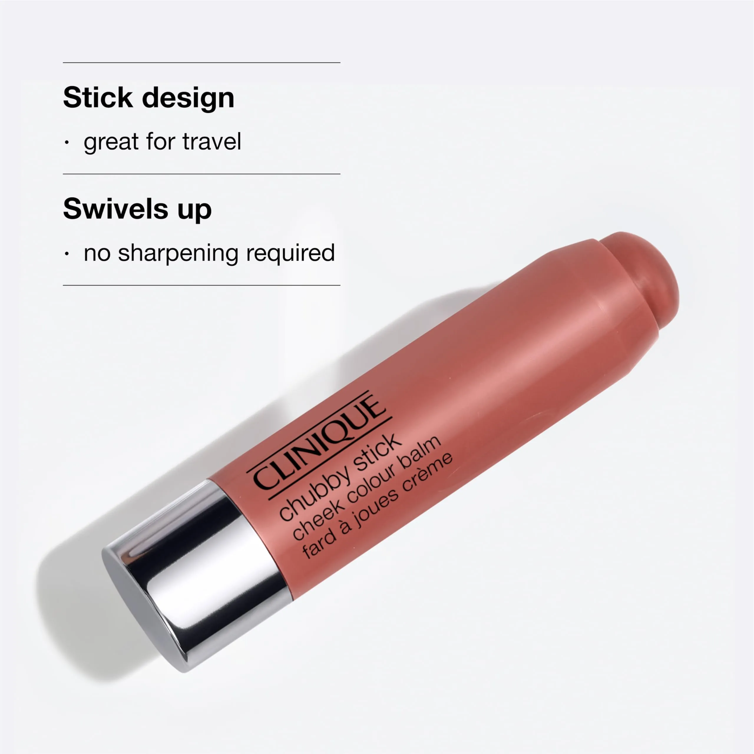 Clinique Chubby Cream Blush Stick Cheek Colour Balm, Plumped Up Peony, 1 Count