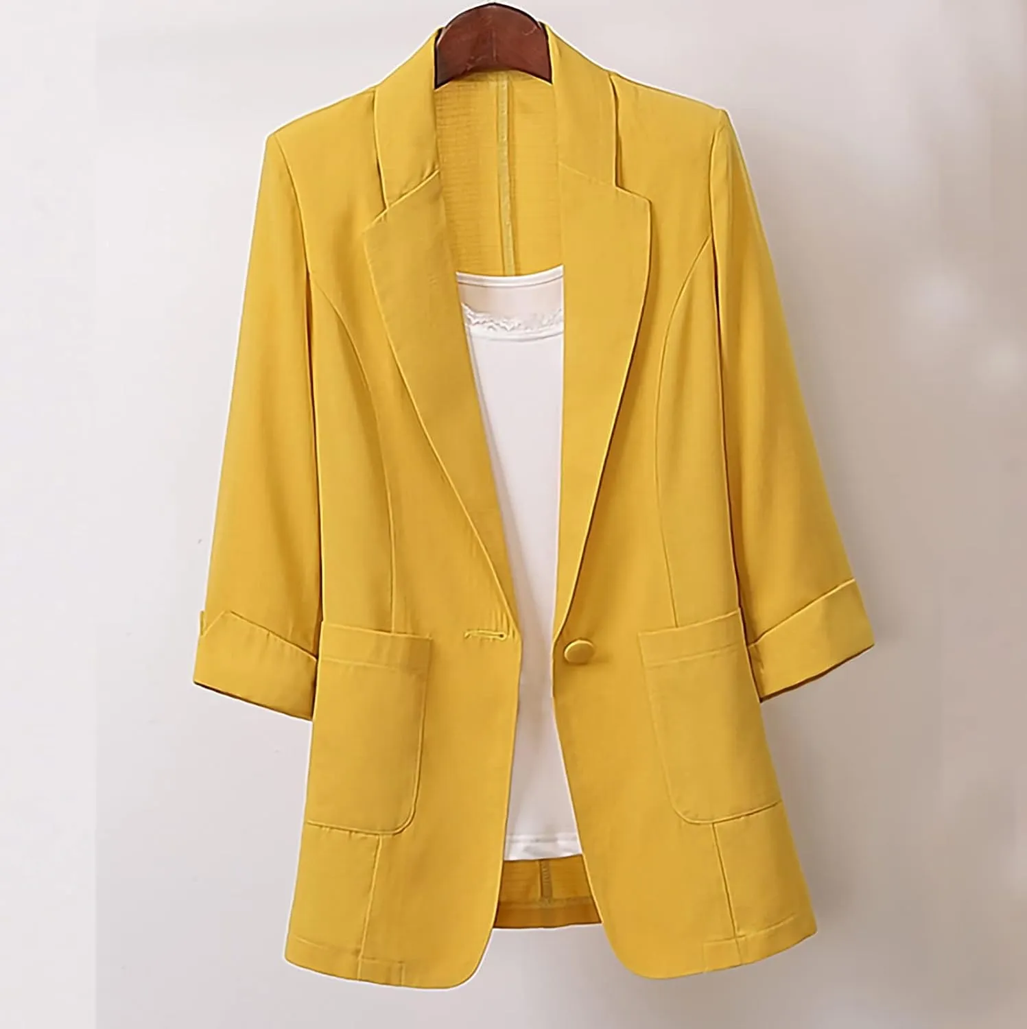 Cotton Linen Blazer for Womens Long Sleeve Stretchy Lightweight Casual Work Jacket Open Front 2024 Work Suit Jackets