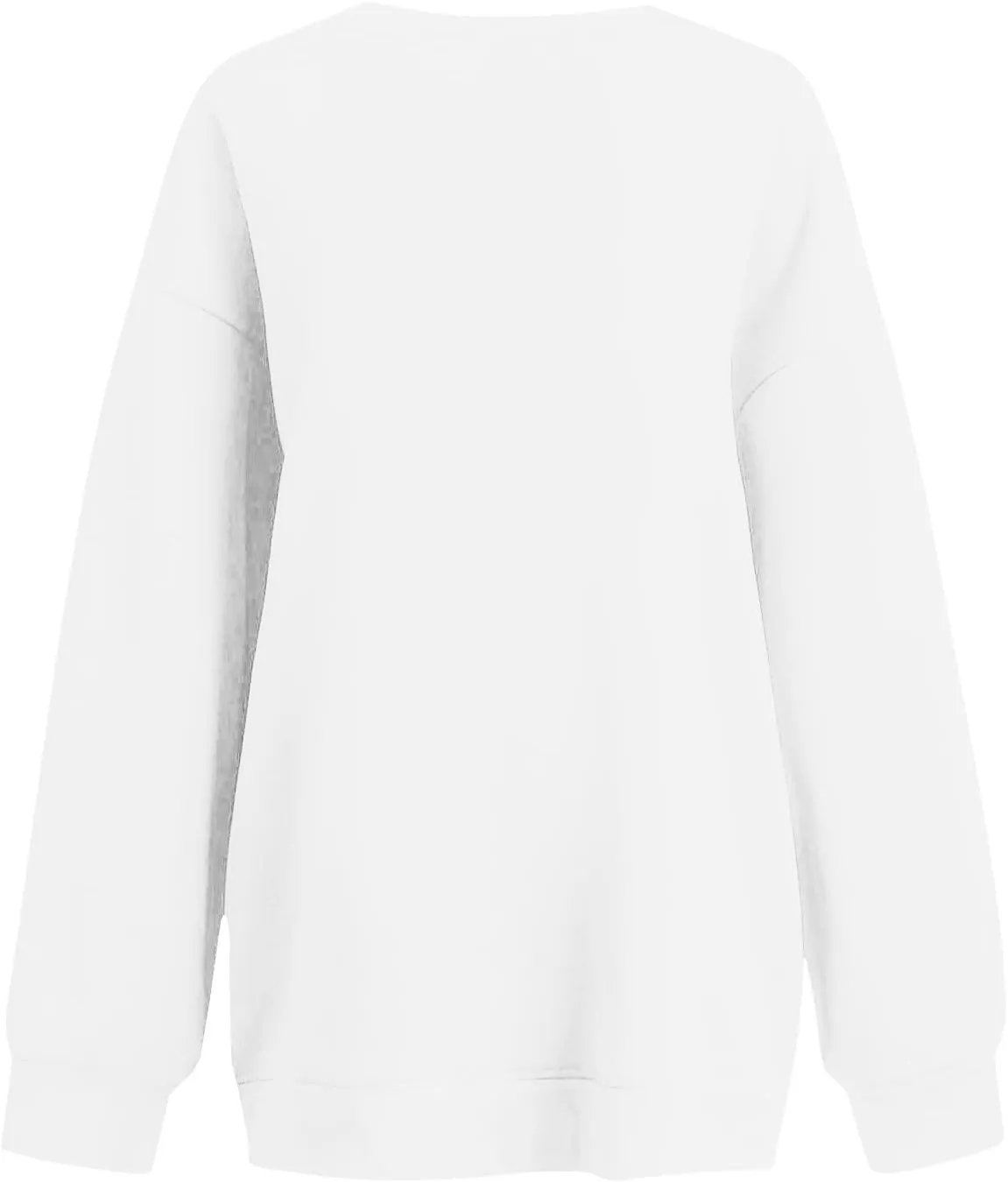Crew Neck Sweatshirts Women Fleece Pullover Oversized Crewneck Sweatshirt Preppy Drop Shoulder Plain Y2K Hoodie