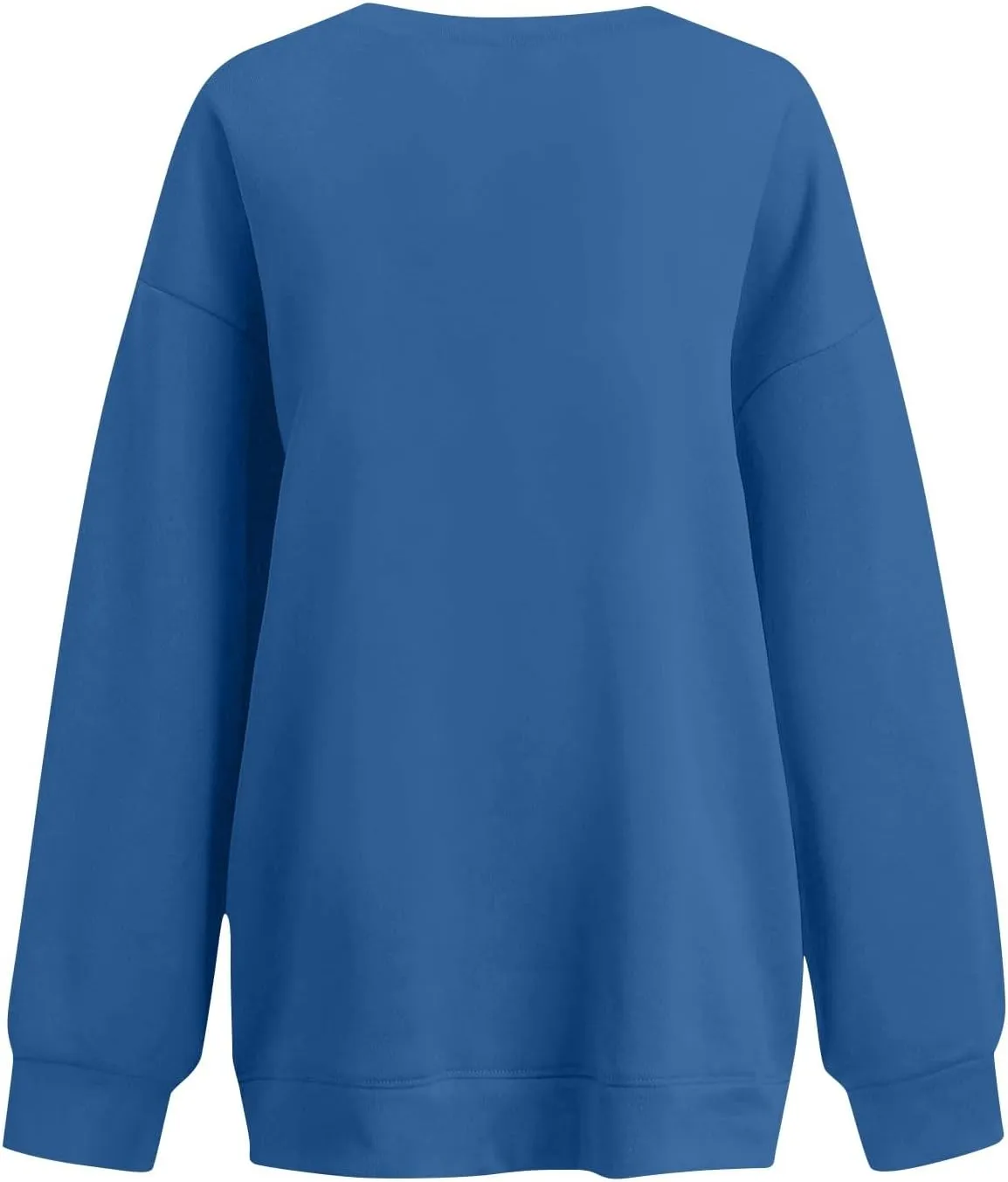 Crew Neck Sweatshirts Women Fleece Pullover Oversized Crewneck Sweatshirt Preppy Drop Shoulder Plain Y2K Hoodie