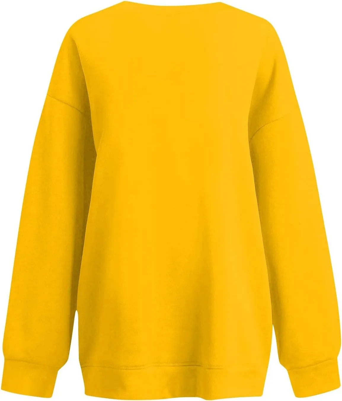 Crew Neck Sweatshirts Women Fleece Pullover Oversized Crewneck Sweatshirt Preppy Drop Shoulder Plain Y2K Hoodie