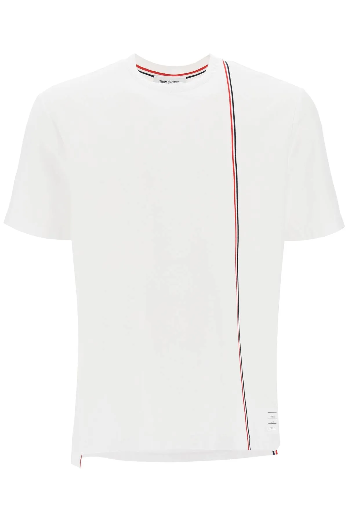 crewneck t-shirt with tricolor intarsia MJS252AJ0138 WHITE