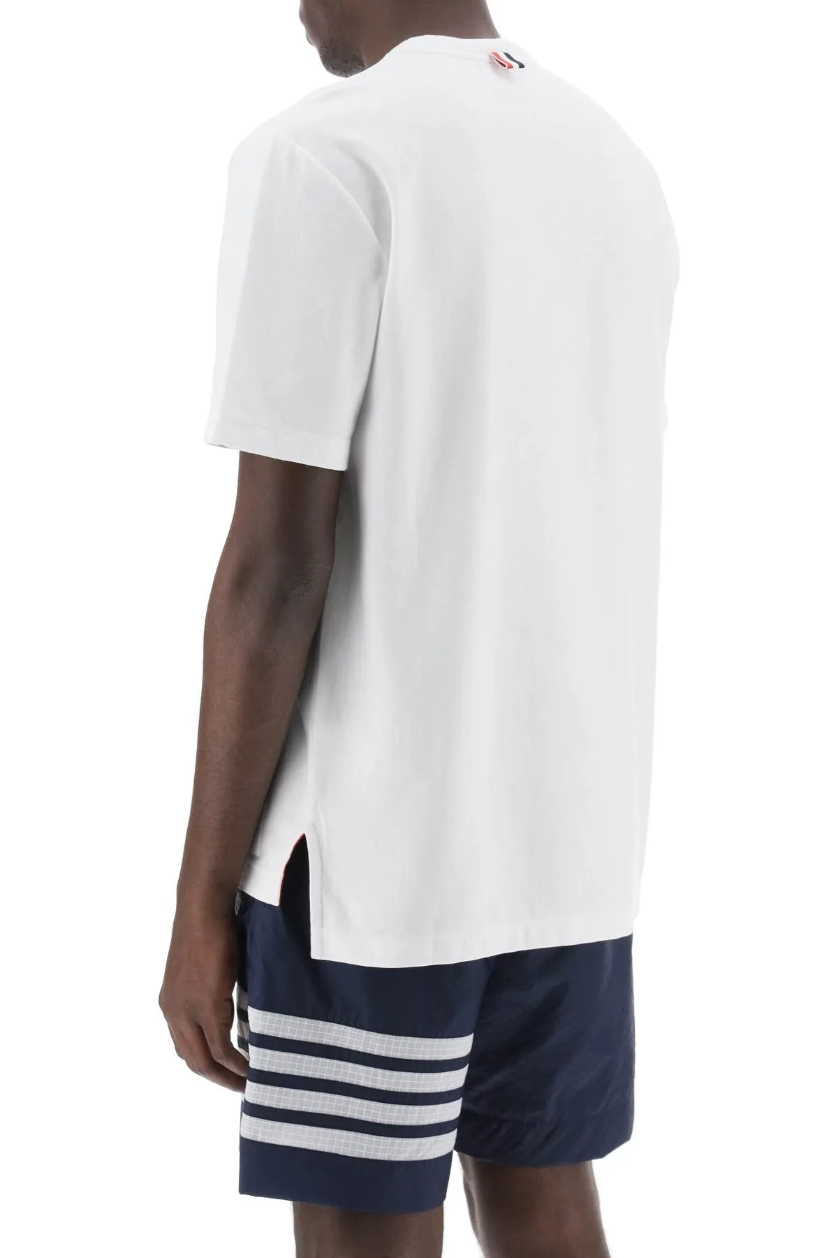 crewneck t-shirt with tricolor intarsia MJS252AJ0138 WHITE