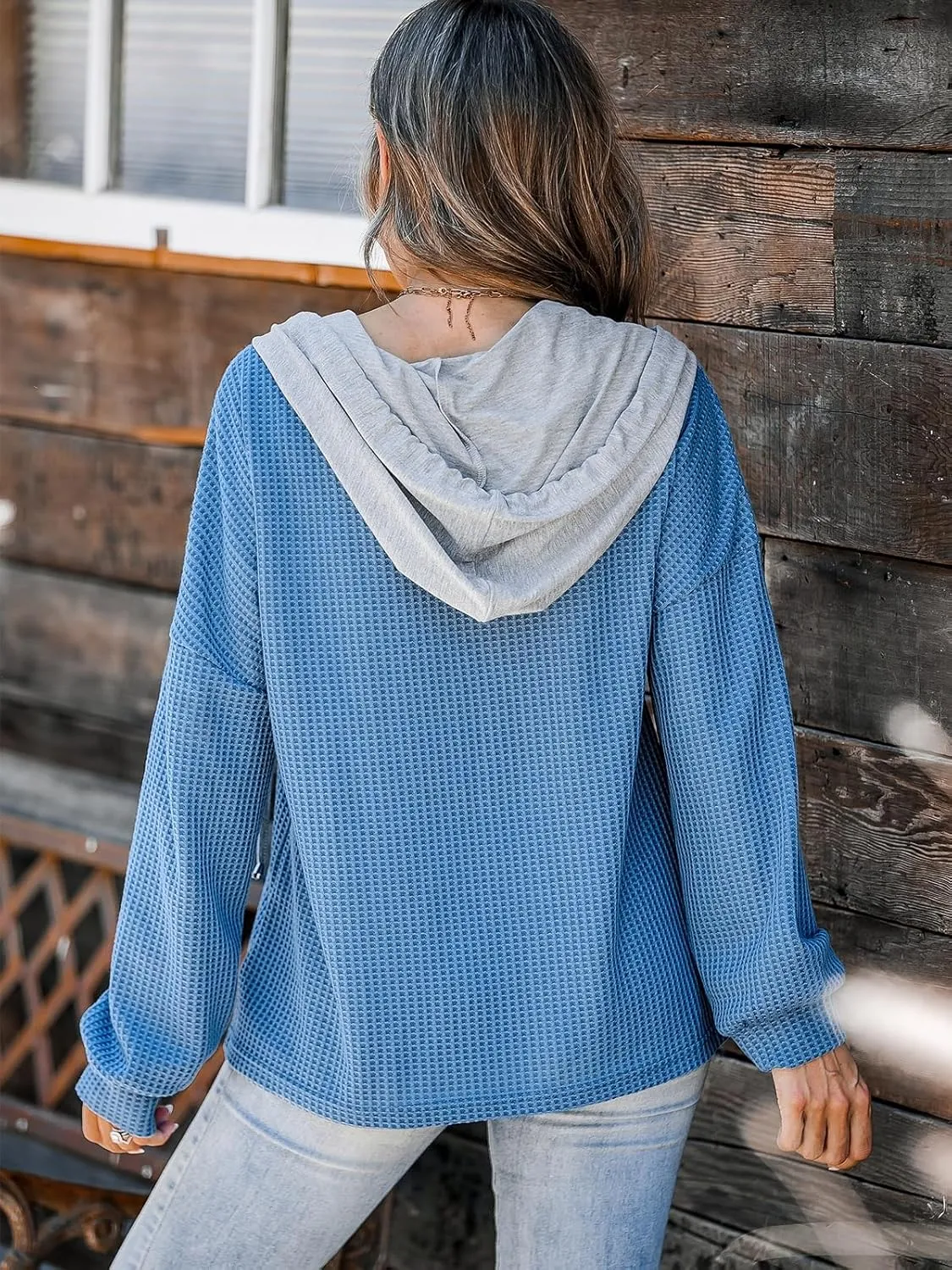 CUPSHE Women's Long Sleeve T-Shirt Casual Loose Blouses Button Down Shirt Tops with Pocket