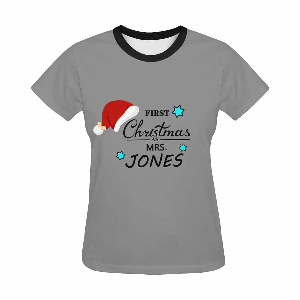 Custom Name Shirt Christmas Gift Women's All Over Print T-Shirt Design Your Own Shirts for Female