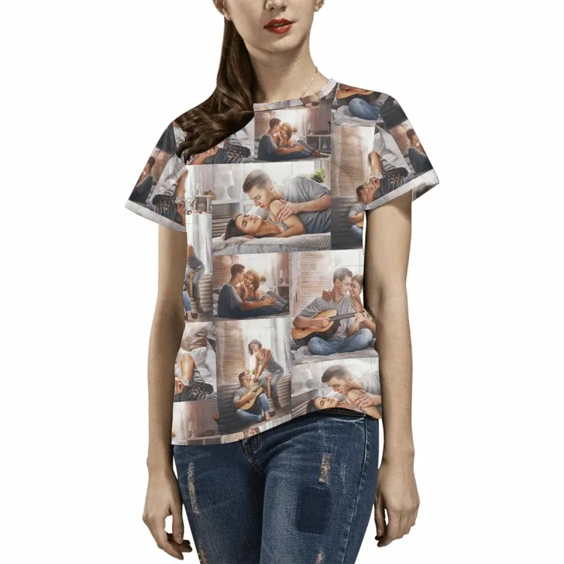 Custom Shirts with Photo Personalized The Memories All Over Print T-shirt for Men and Women