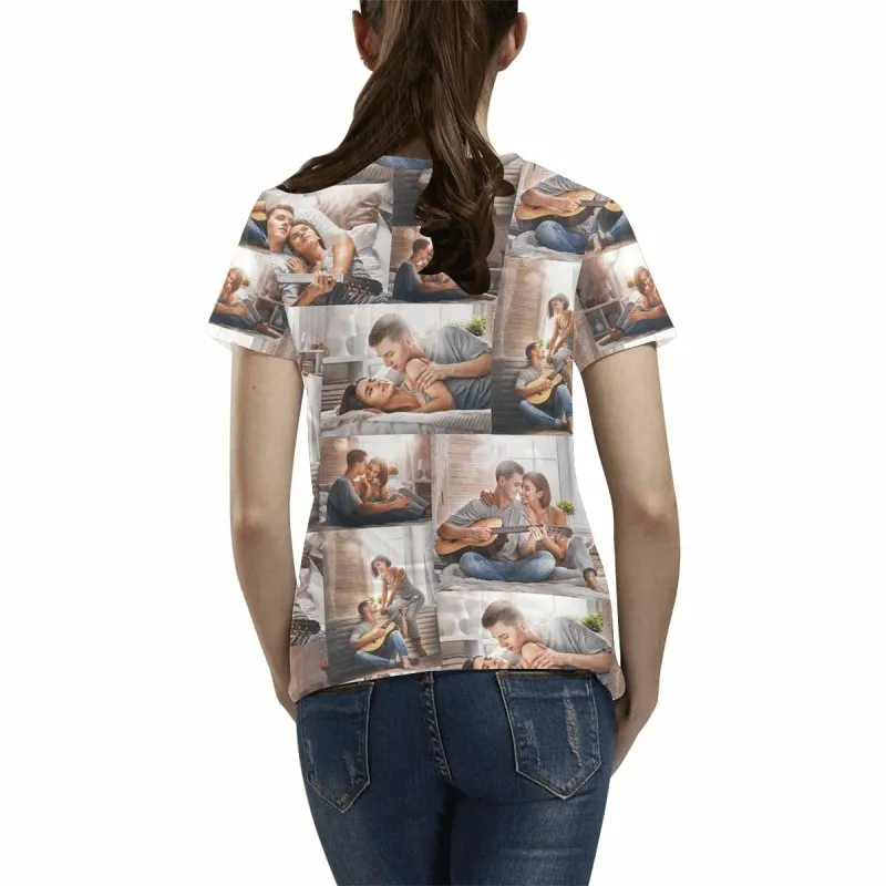 Custom Shirts with Photo Personalized The Memories All Over Print T-shirt for Men and Women