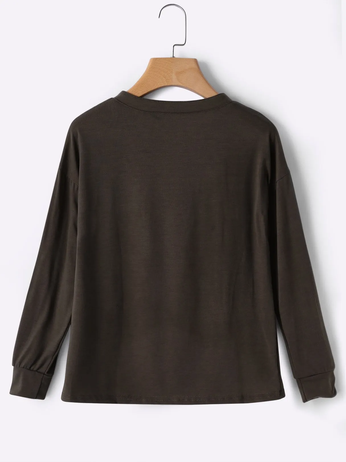 Custom V-Neck Lace-Up Long Sleeve T-Shirts