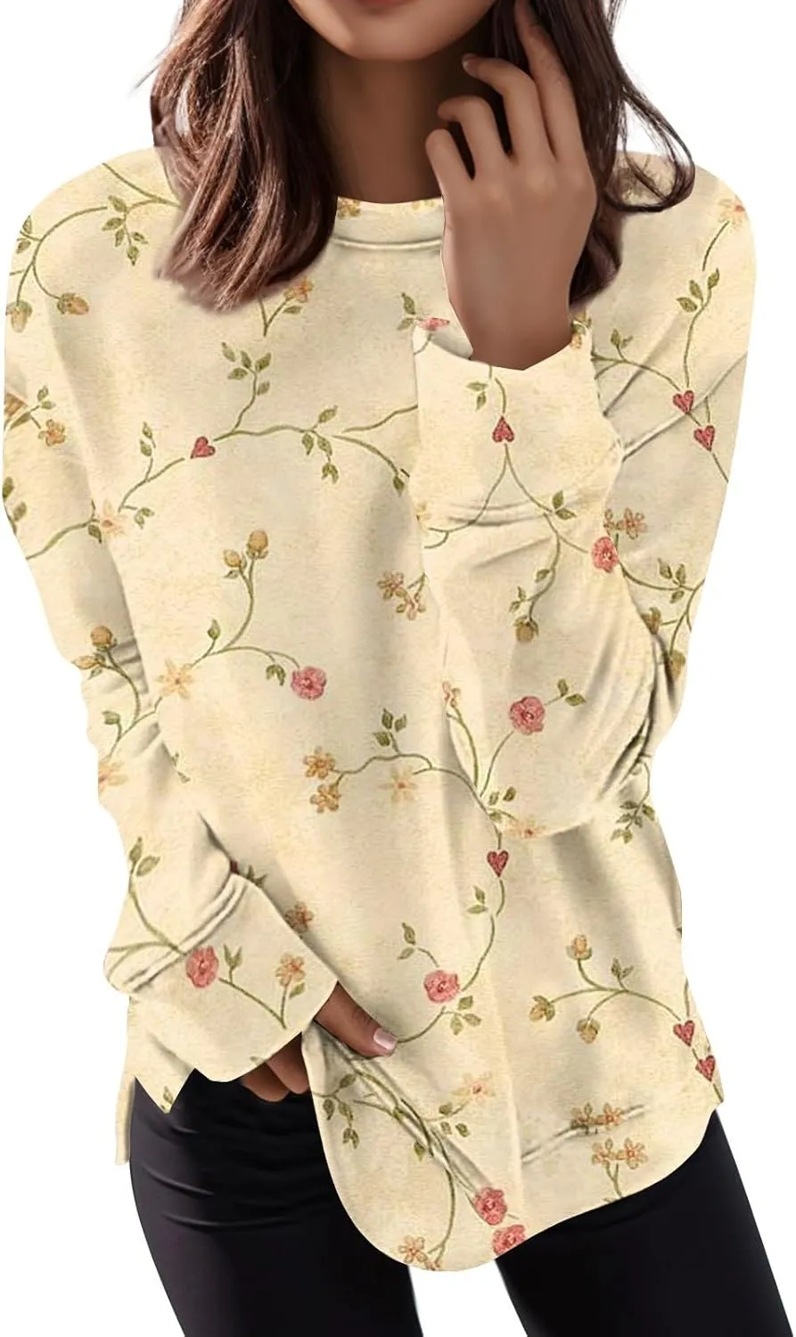 Cute Sweatshirts For Women Fall Pullover Sweater Tops Comfy Sweatshirts Printed Travel Outfits
