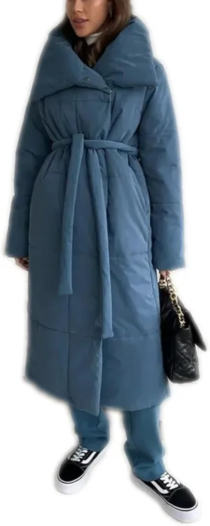 Dawery Women Loose Thicken Jackets Parkas Winter Coats Oversized Warm Long Belt Puffer Jackets Ladies Cotton Padded Jacket