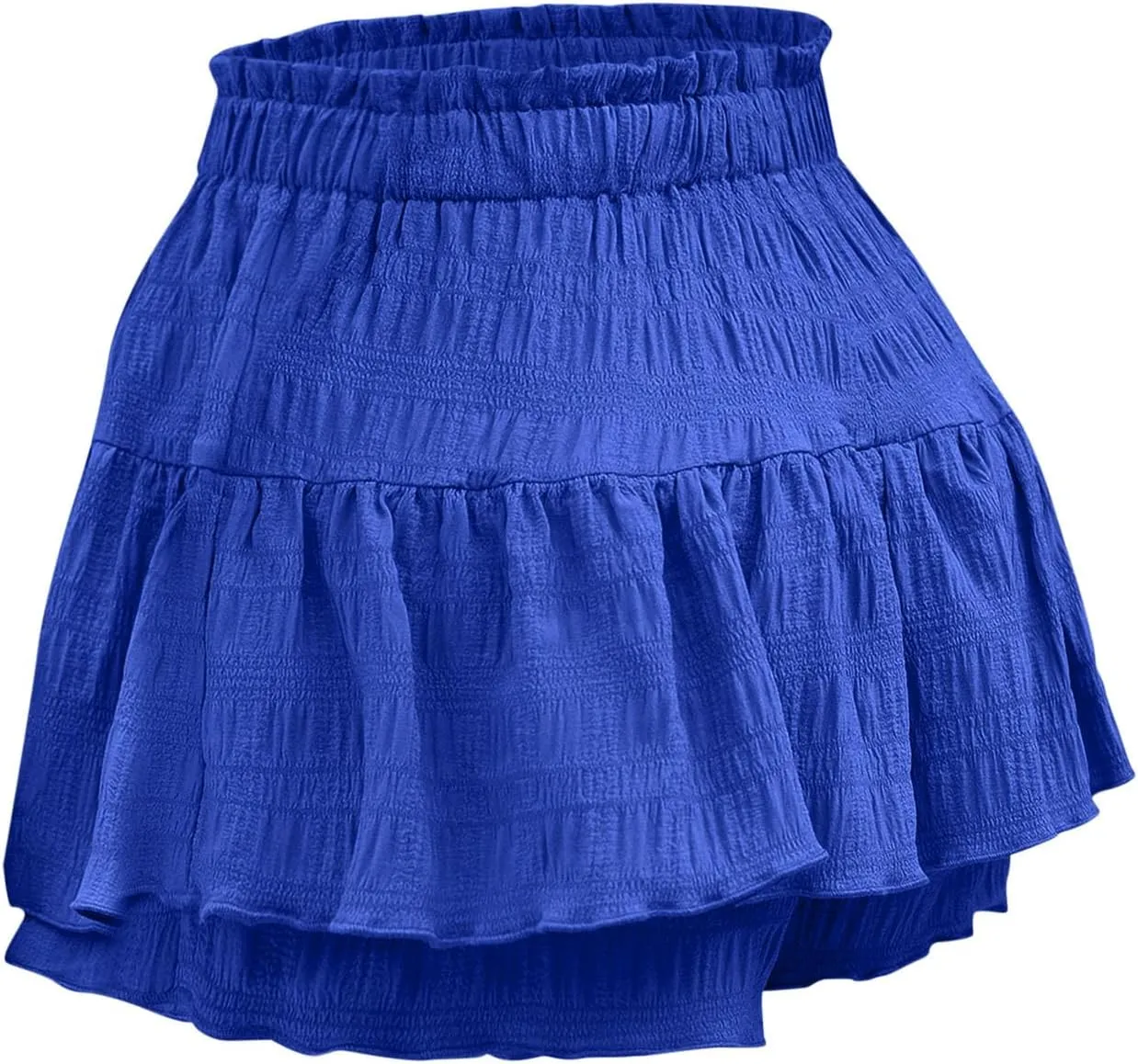 DDAPJ pyju Ruffle Shorts for Women 2025 Trendy Casual Mini Skirt Wide Leg High Waisted Shorts Flowy Skort for Summer