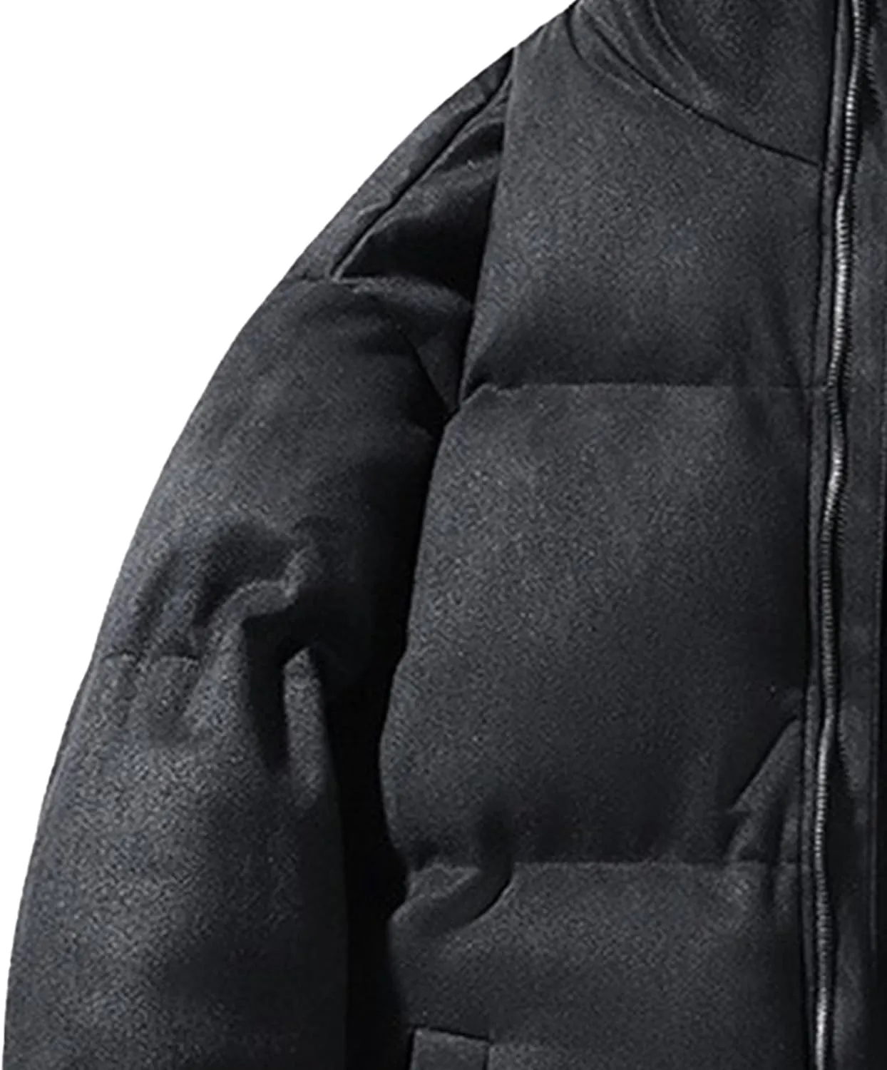 DGHM-JLMY Men's Suede-Like Cotton-Padded Jacket Winter Stand Collar Quilted Jacket Thickened Warm Windproof Bread Coat
