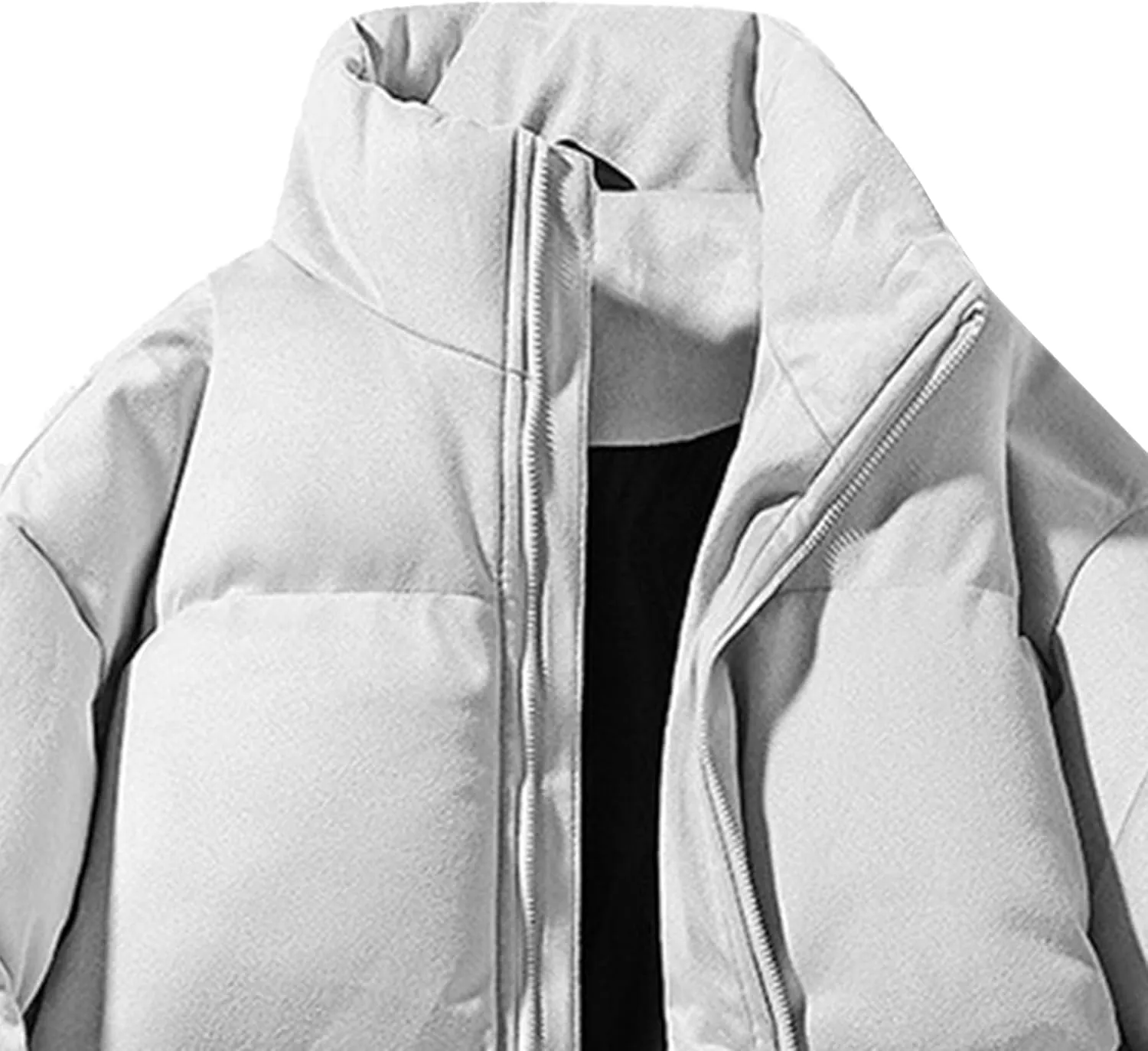 DGHM-JLMY Men's Suede-Like Cotton-Padded Jacket Winter Stand Collar Quilted Jacket Thickened Warm Windproof Bread Coat