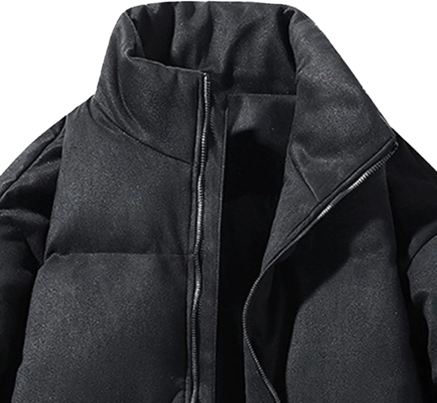DGHM-JLMY Men's Suede-Like Cotton-Padded Jacket Winter Stand Collar Quilted Jacket Thickened Warm Windproof Bread Coat