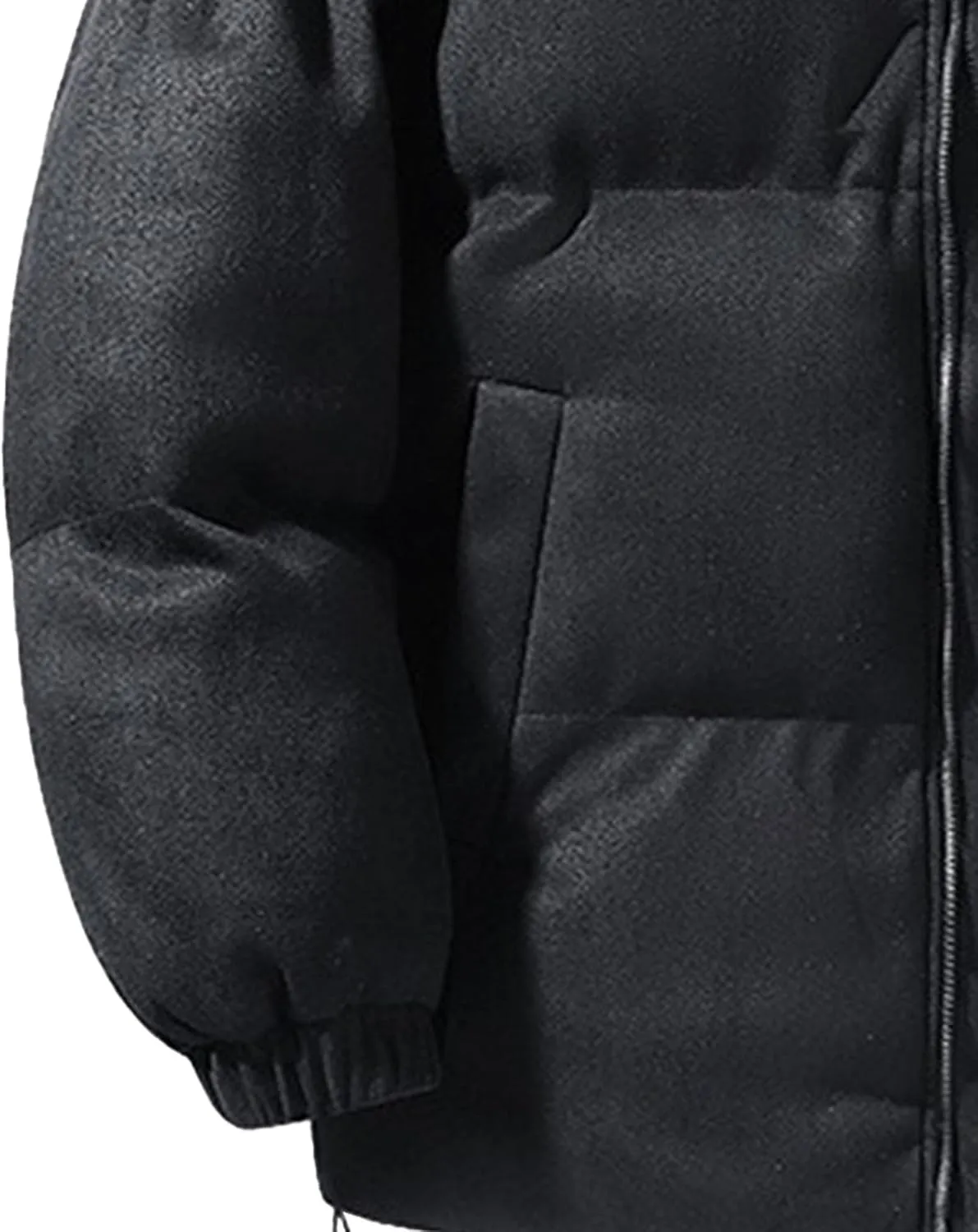 DGHM-JLMY Men's Suede-Like Cotton-Padded Jacket Winter Stand Collar Quilted Jacket Thickened Warm Windproof Bread Coat