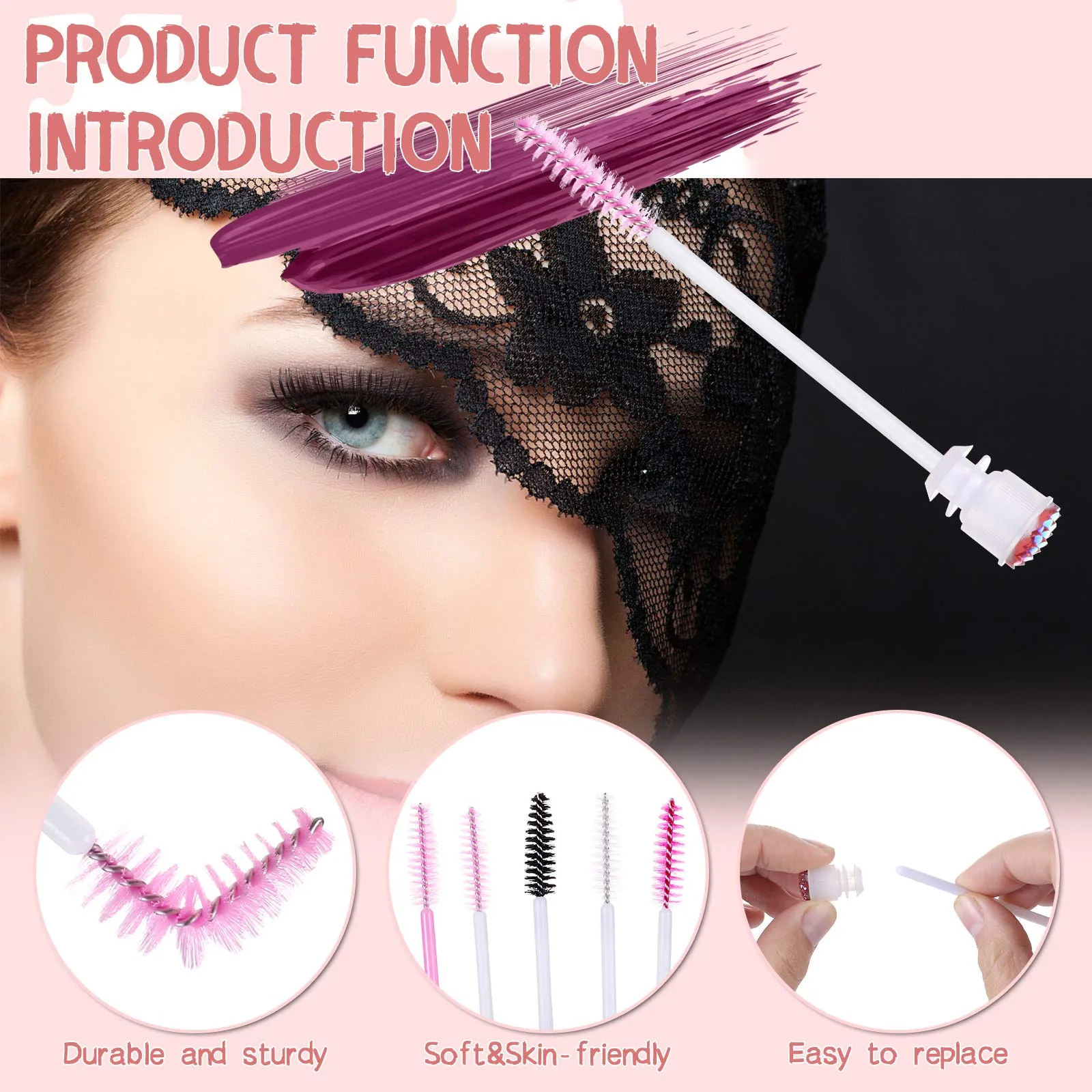 Dming 20 Pieces Eyelashes Brush Container Disposable Mascara Bruush Wand Case Lash Spoolies Tube Spoolie Holder Makeup Brush for Eyelash Extension Mix