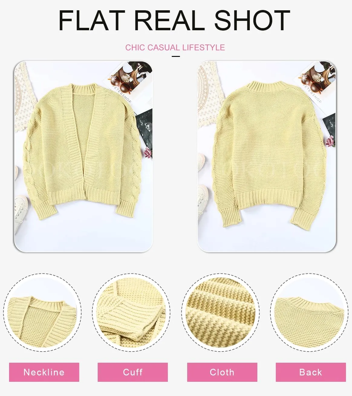Dokotoo Womens Open Front Long Sleeve Chunky Knit Cardigan Sweaters Loose Outwear Coat
