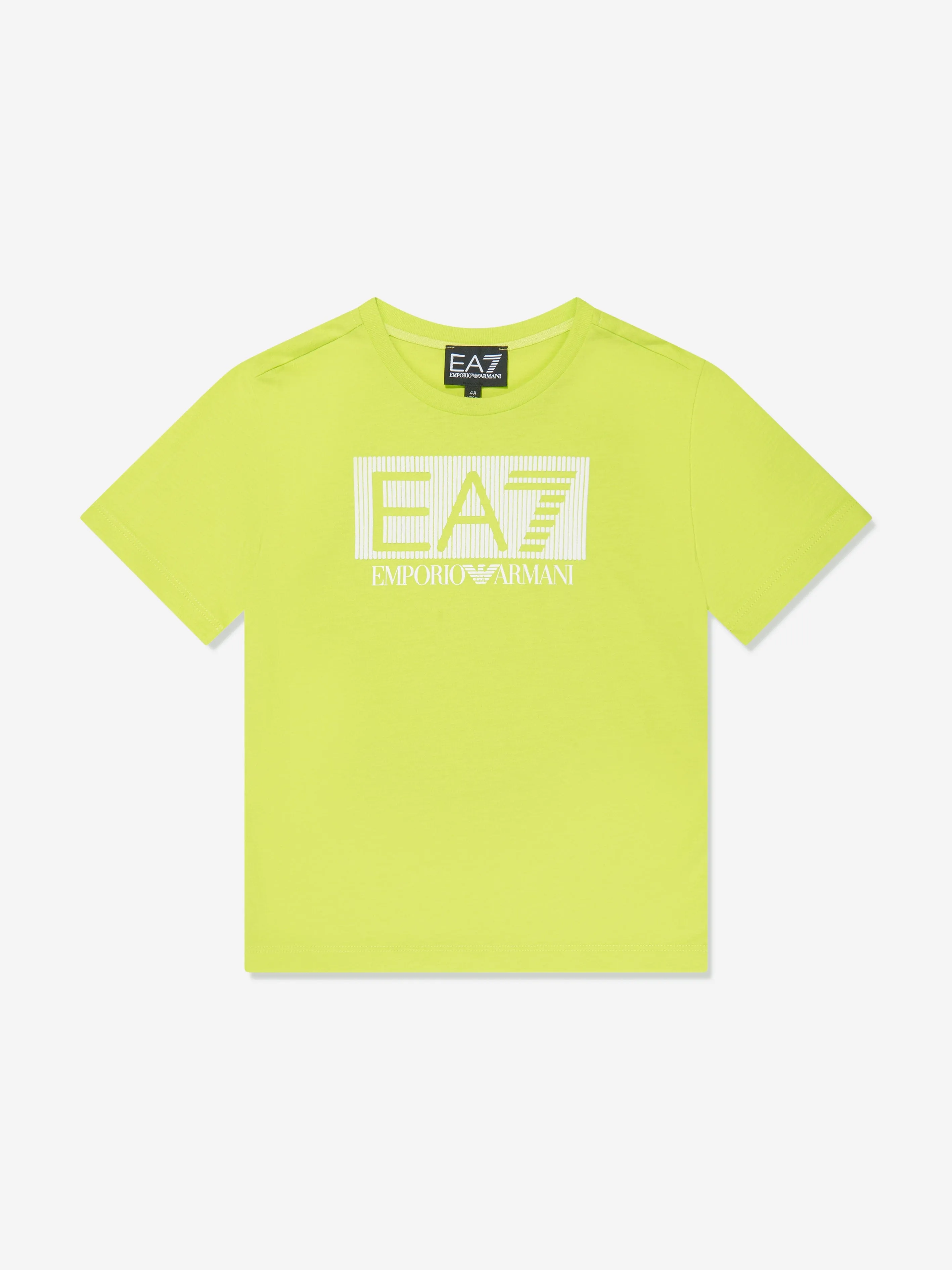 EA7 Emporio Armani Boys Train Visibility Logo T-Shirt in Green