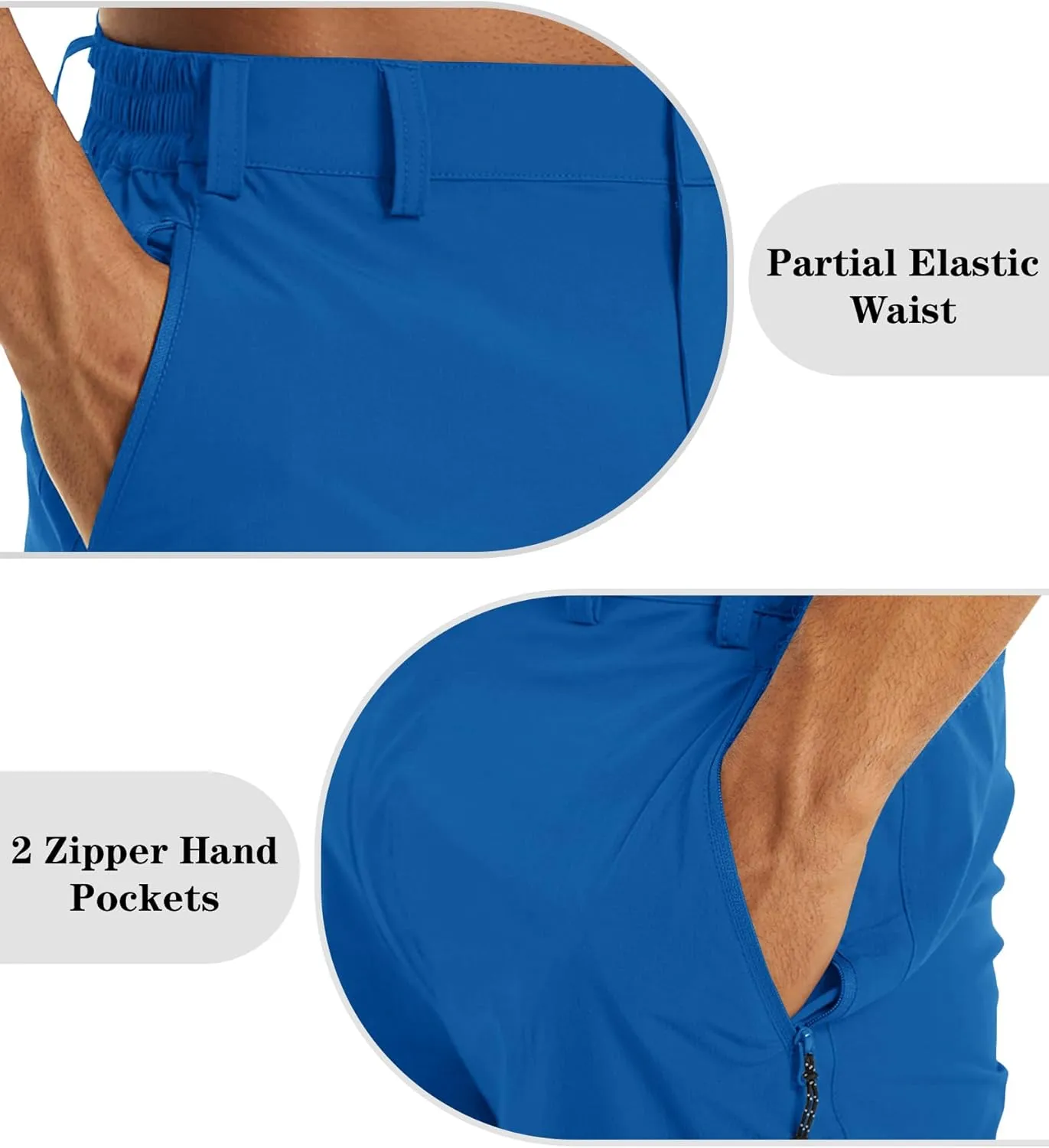 EKLENTSON Men's Workout Shorts Quick Dry Gym Hiking Shorts Zipper Pockets Lightweight Athletic 3/4 Capri Pants for Men