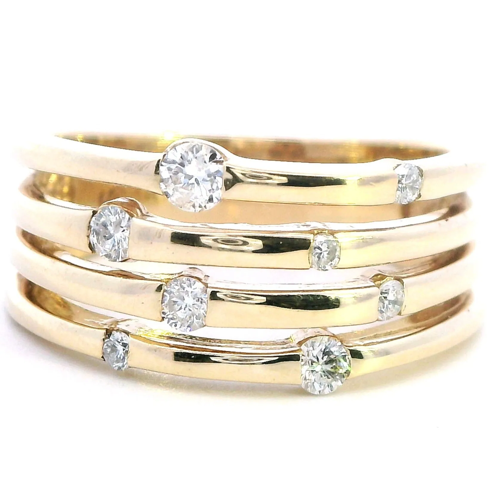 Elegant 9ct Yellow Gold Diamond Ring - Total Diamond Weight 0.34ct