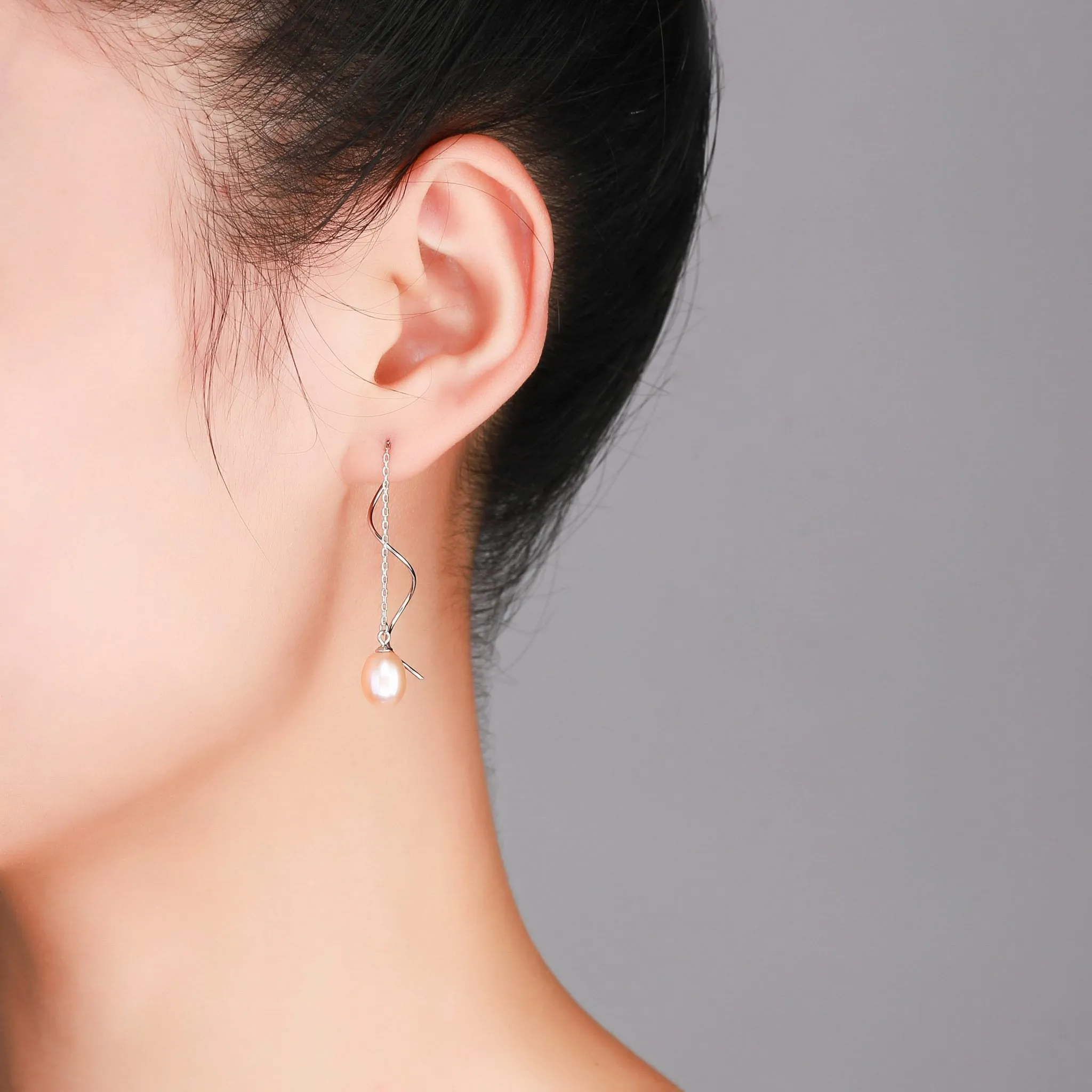 Elegant Pearl Wave Drop Earrings