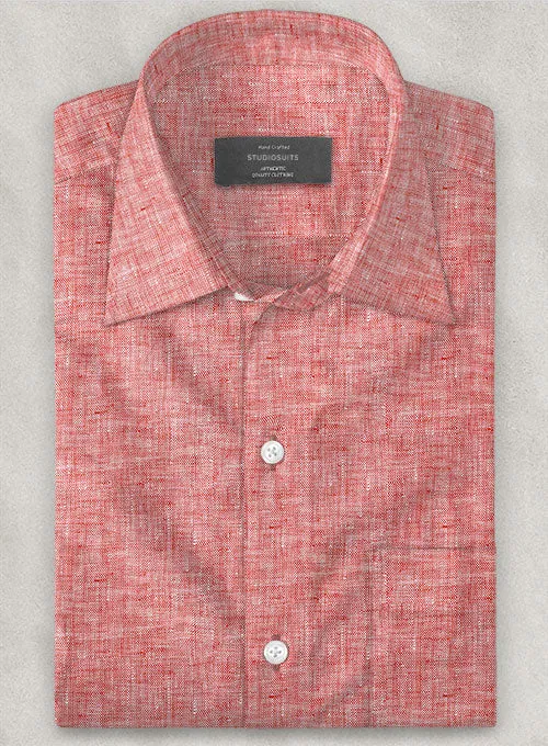 European Red Linen Shirt
