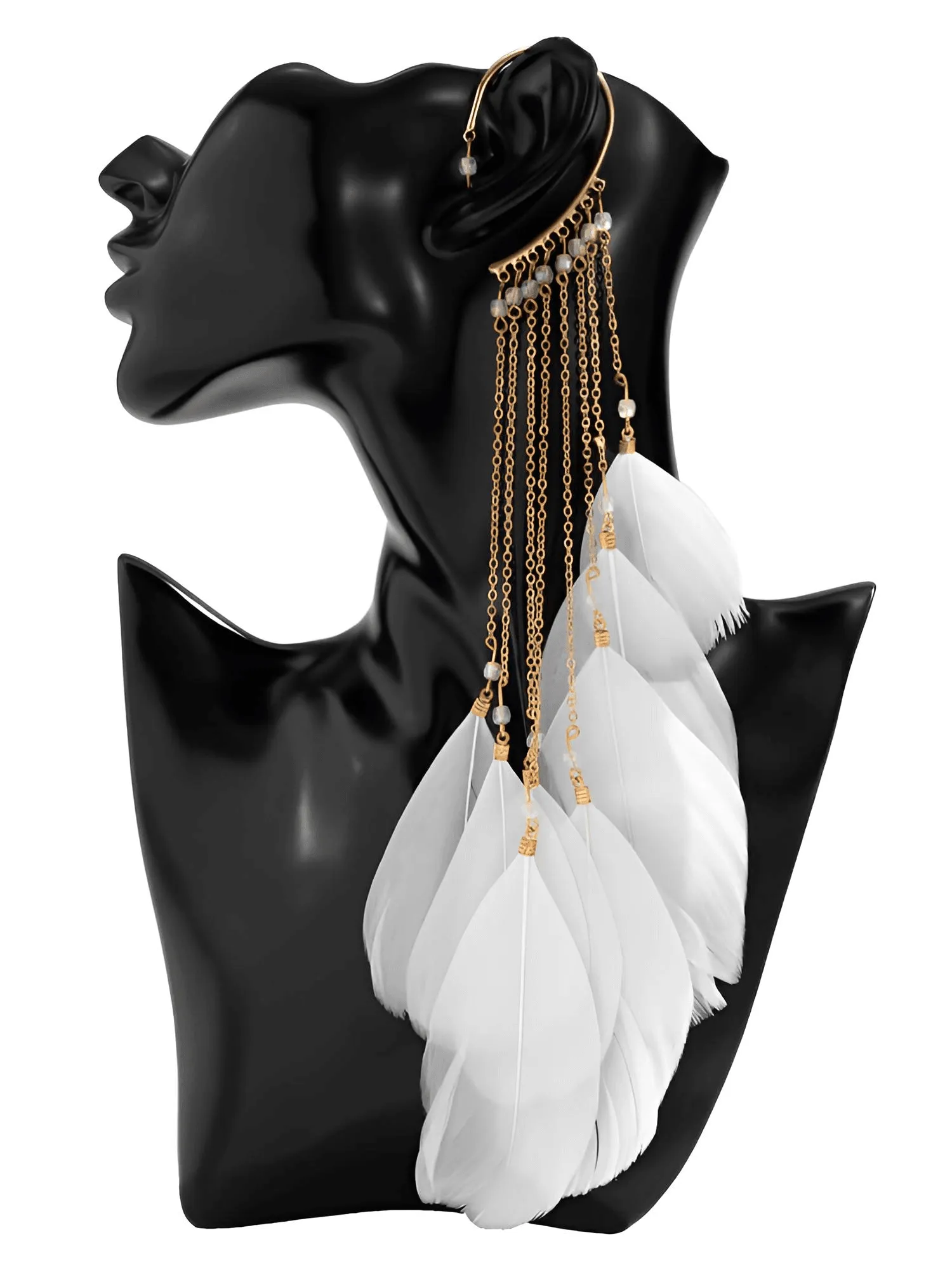 Extra Long Feather Dangle Earrings