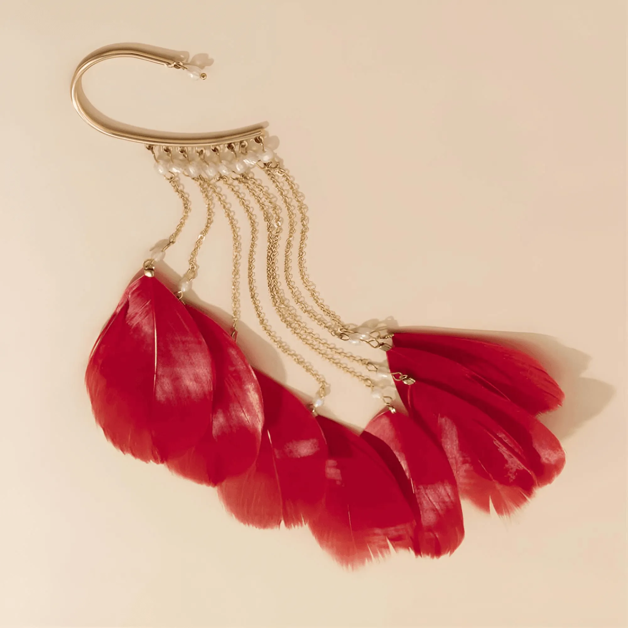 Extra Long Feather Dangle Earrings