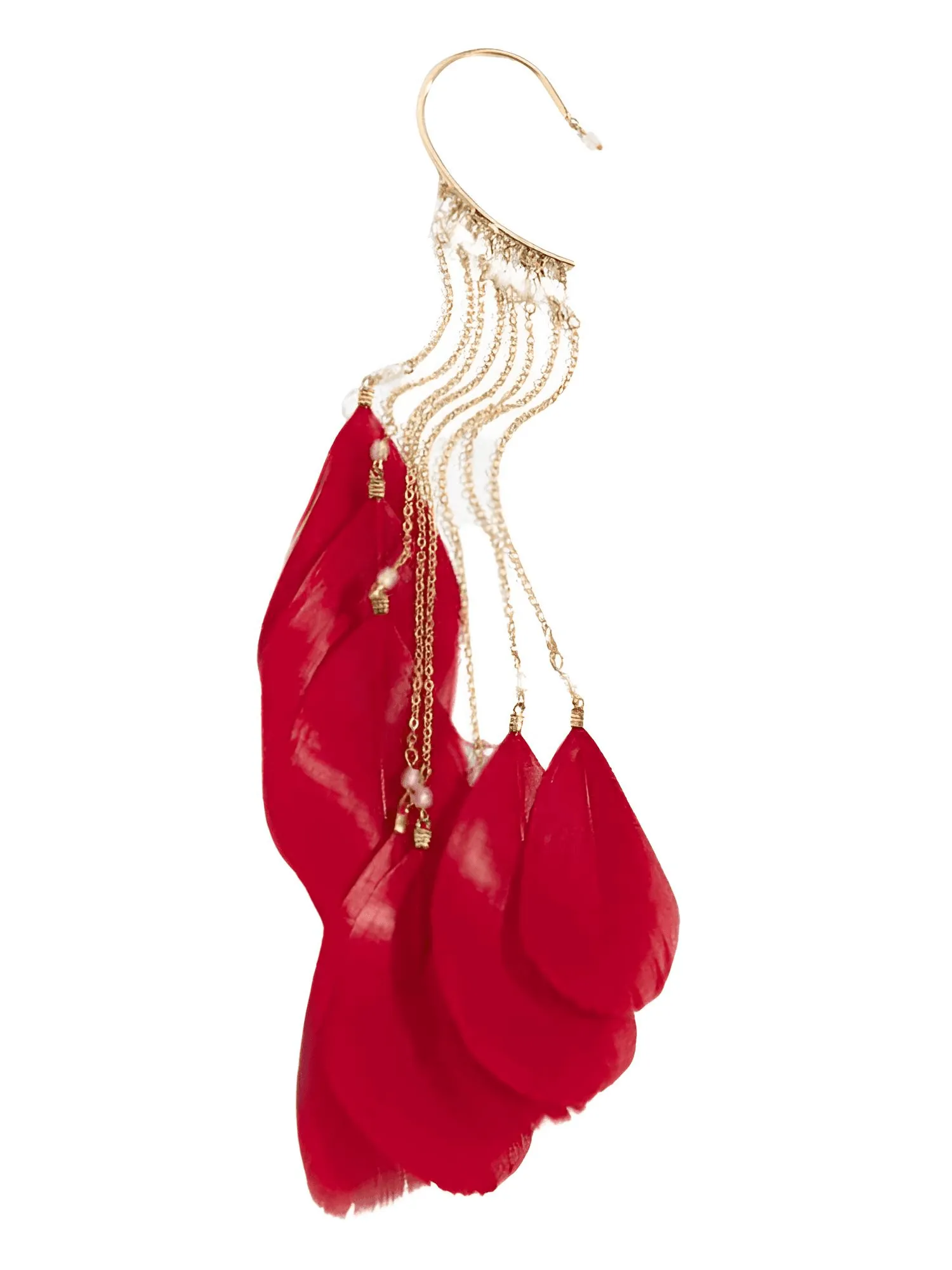 Extra Long Feather Dangle Earrings