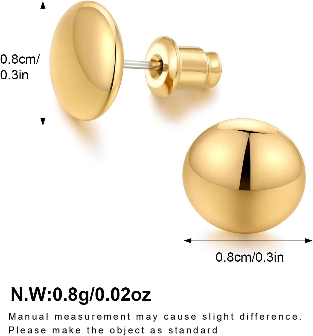 FAMARINE Dot Earrings Gold Silver Stud Earrings for Women Flat Round Earrings Minimalist Earrings