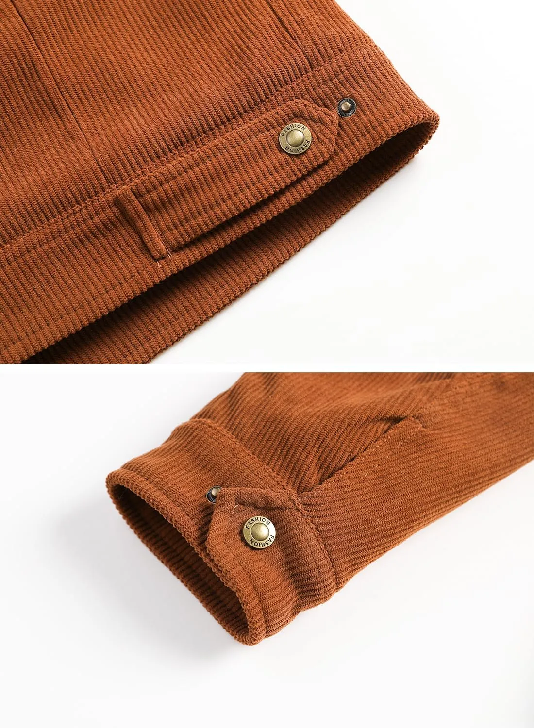 FANARCHER Men's Corduroy Jackets Sherpa Lined Fleece Trucker Work Jacket Cotton Turn-Down Collar Coats Winter Warm Outwear
