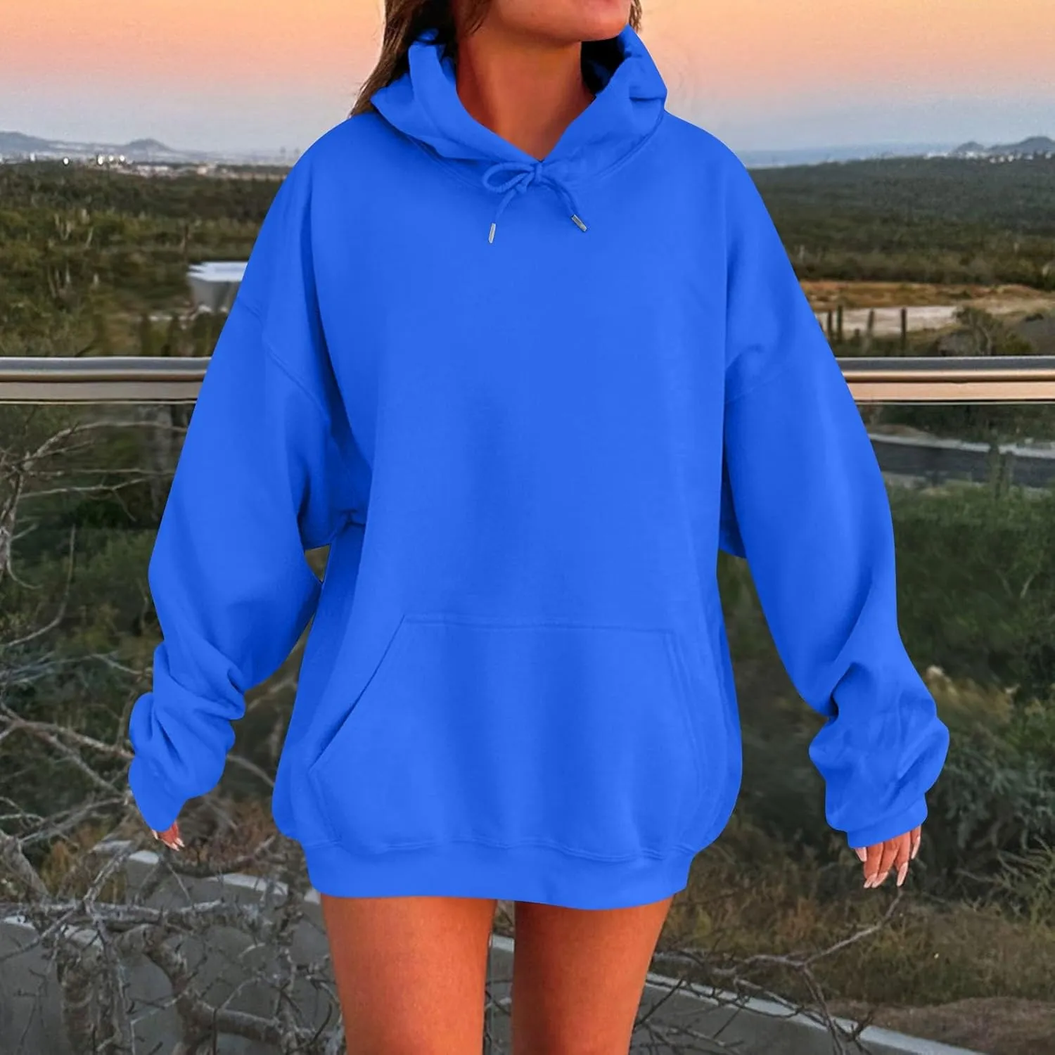 Fashion Hoodies for Women 2024 Oversized Hoodies Sweaters Long Sleeve Oversized Sweatshirt Pullover with Pocket